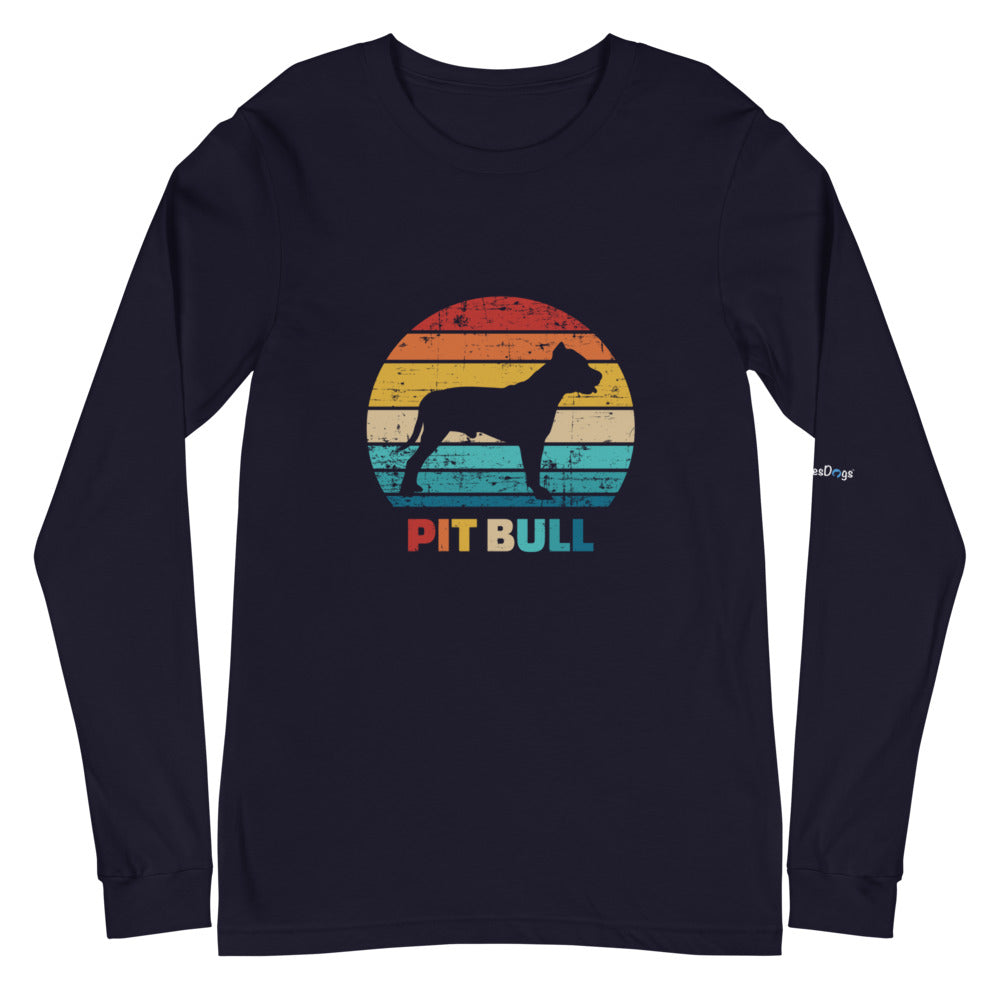 Vintage Pit Bull Long Sleeve Tee - Unisex Soft Cotton Shirt