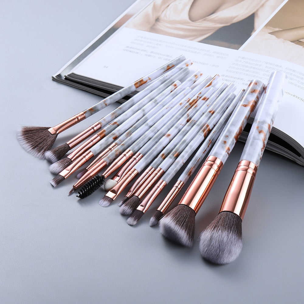KOSMETYKI 15Pcs Makeup Brushes Set for Foundation, Blush, Eyeshadow & More