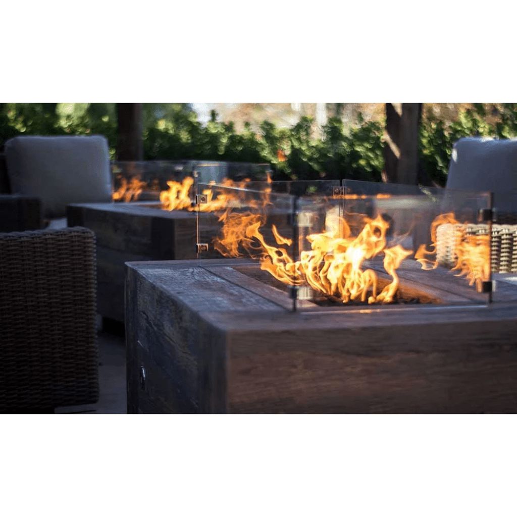 Outdoor Plus - Catalina GFRC Wood Grain Concrete Rectangle Gas Fire Pit 48