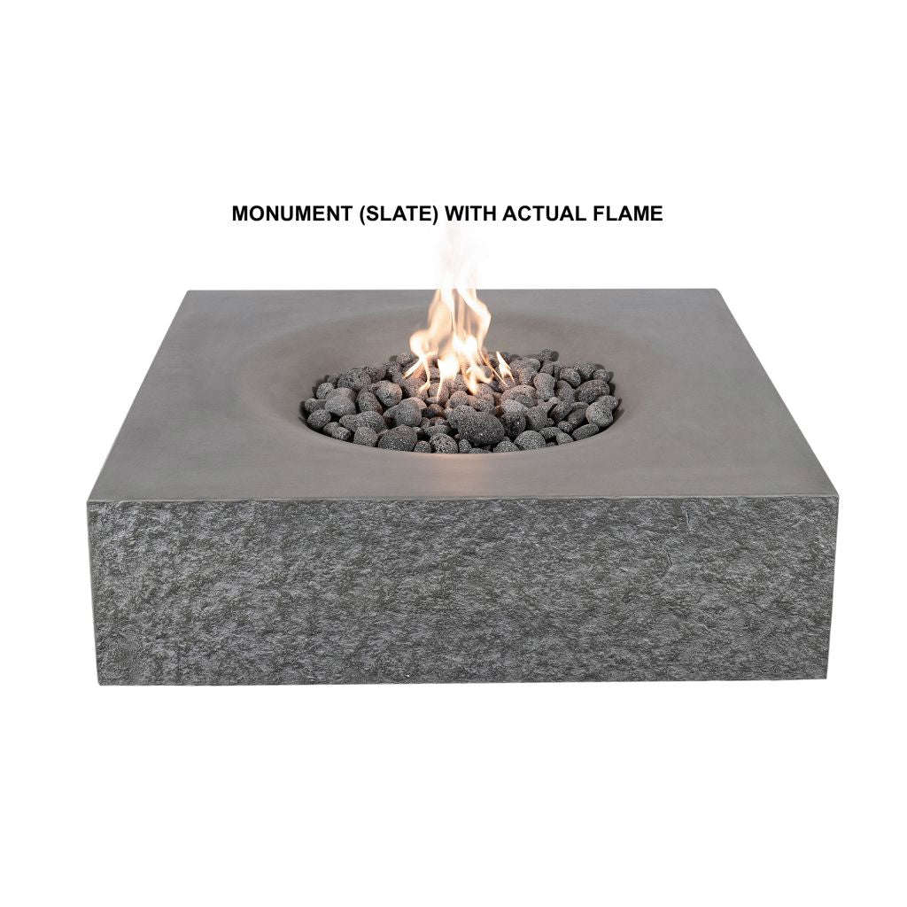 PyroMania Monument 41 Rectangular Charcoal Outdoor Propane Gas Fire Pit Table