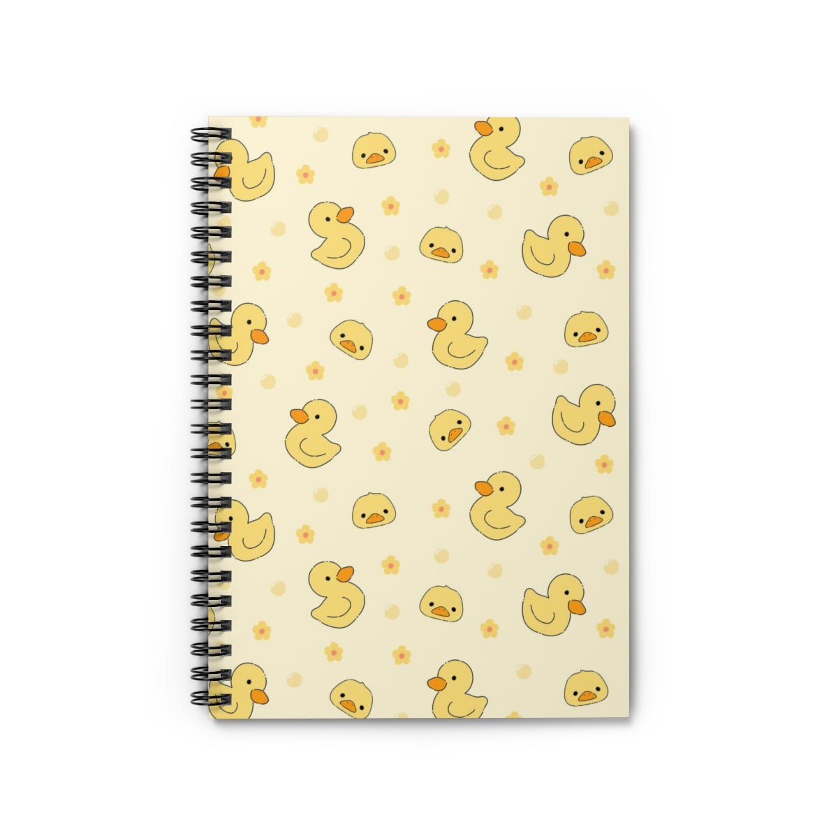 Cute Duck Spiral Notebook - Yellow Animal Pattern Design Journal for Work & Travel
