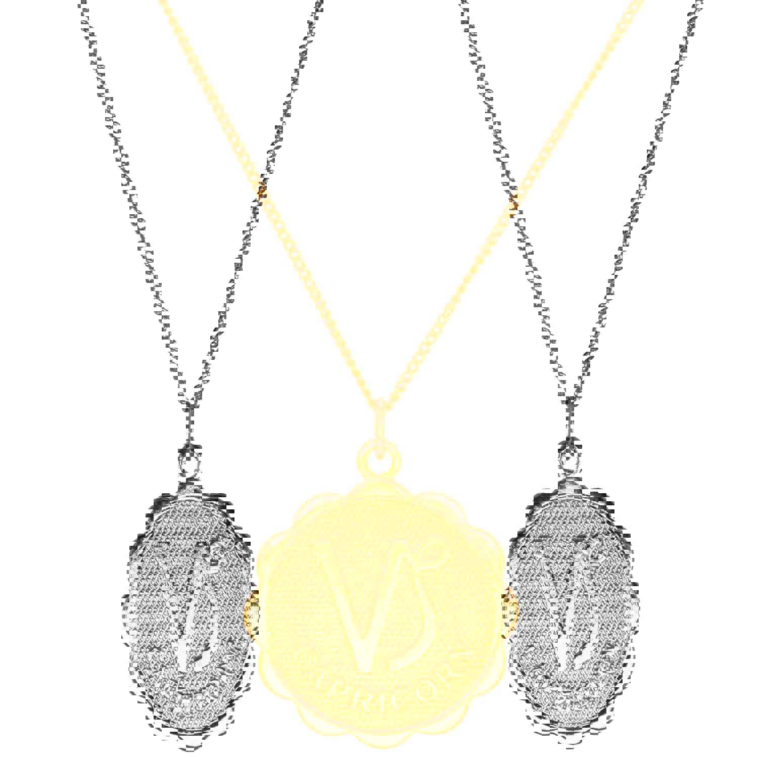 Zodiac Medallion Necklace - 14k Gold Filled with Extra Fine Link Chain