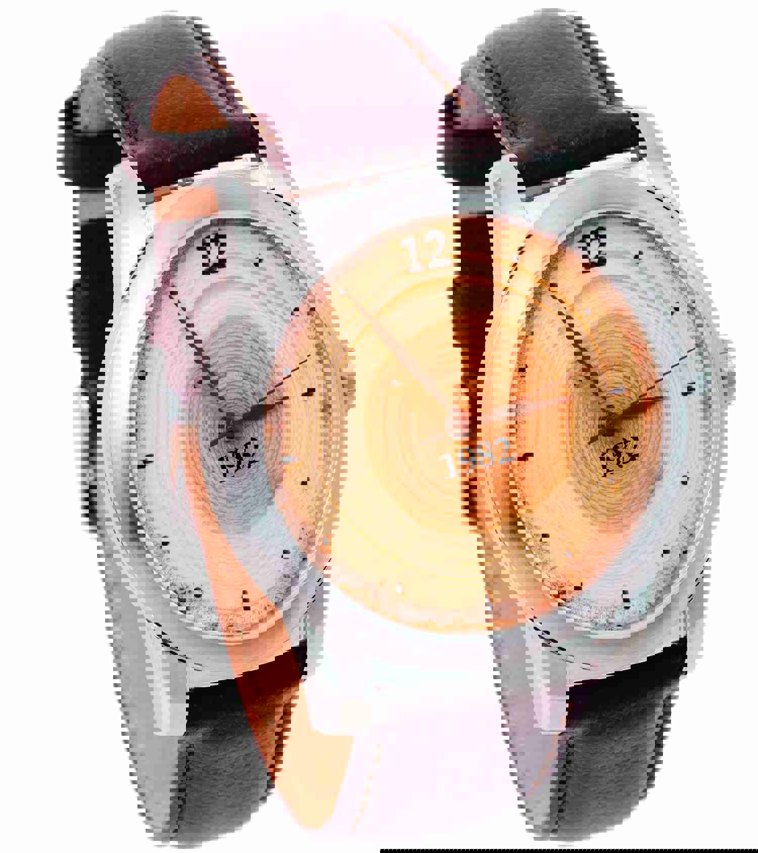 Mens Wooden Watch - 40th Birthday & Anniversary Gift, Engraved with Tree Rings