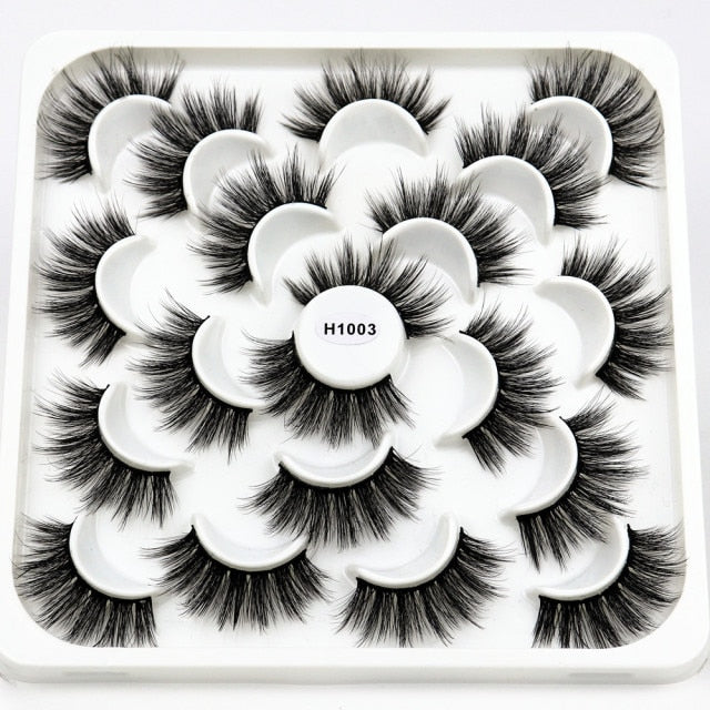 7/8/10 Pairs 3D Mink Lashes - 25mm Dramatic Volume Natural Long Silk Eyelashes