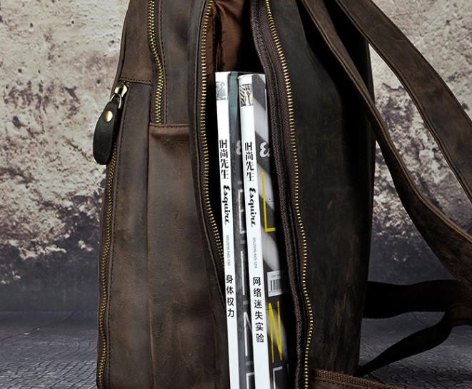 Cool Vintage Leather Men's Backpack - Durable Travel & School Satchel