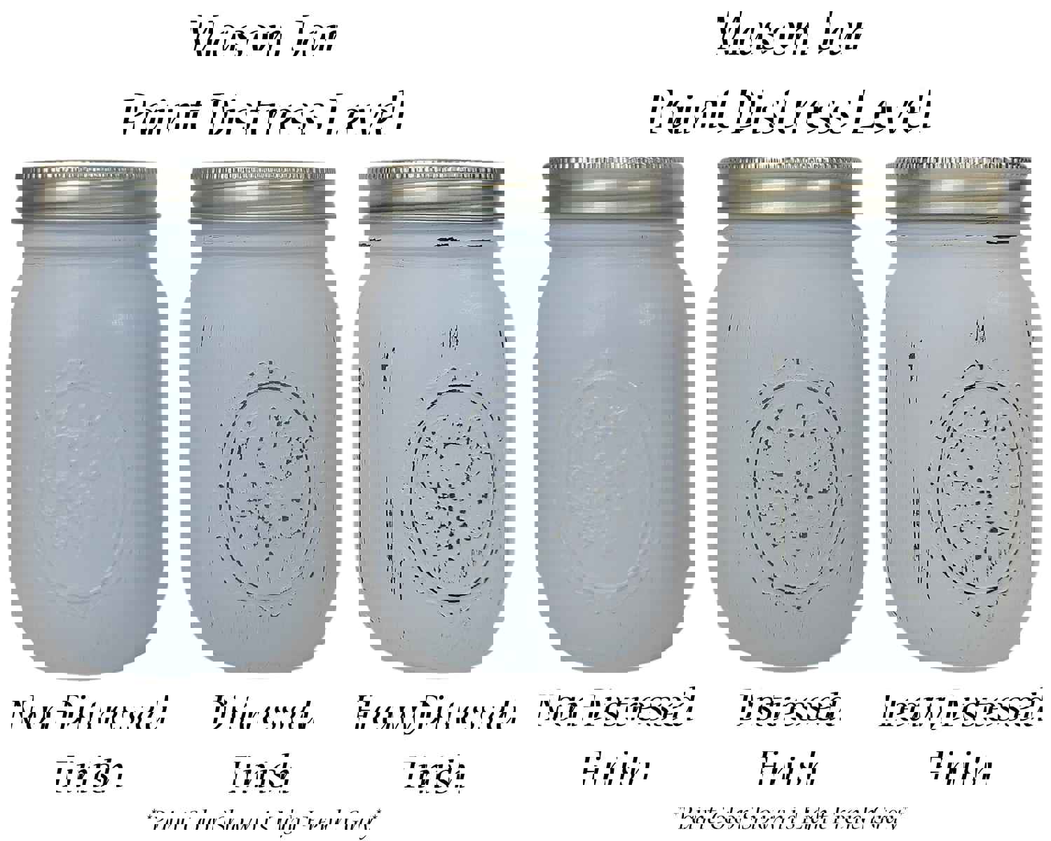 Custom Painted Mason Jar Bathroom Set - 20 Paint Colors, Sea Blue with Black Lids