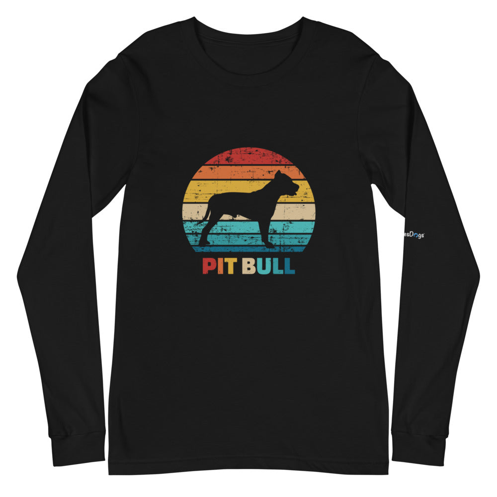 Vintage Pit Bull Long Sleeve Tee - Unisex Soft Cotton Shirt