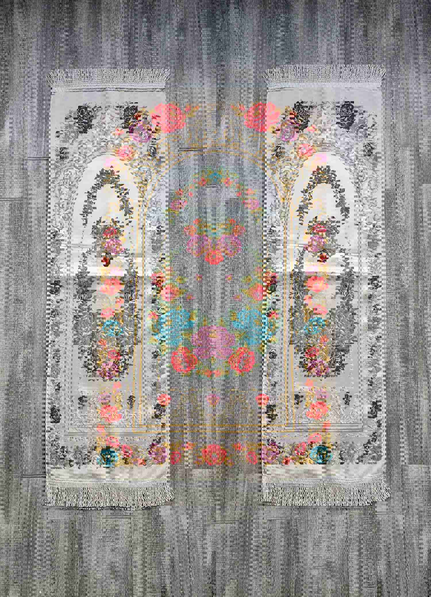 Lux Red Roses Prayer Mat | Premium Islamic Prayer Rug with Tasbih | Wedding & Special Occasion Gift