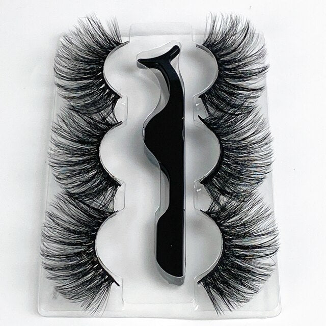 7/8/10 Pairs 3D Mink Lashes - 25mm Dramatic Volume Natural Long Silk Eyelashes