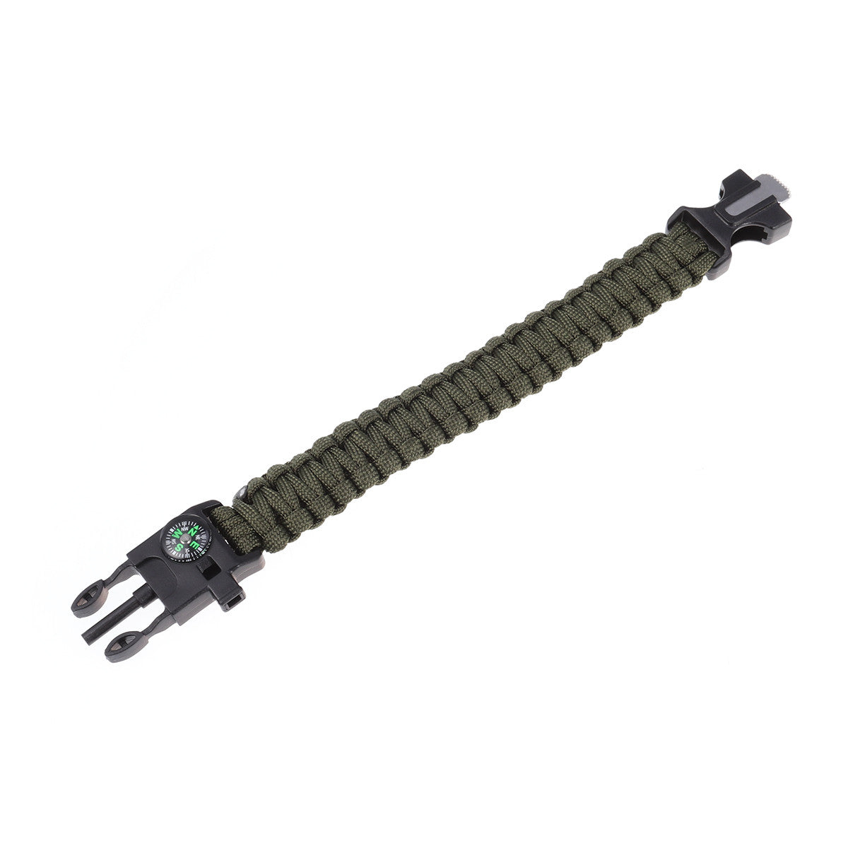 5-in-1 Paracord Survival Bracelet with Whistle, Compass, Scraper, Magnesium Flint, and Knife