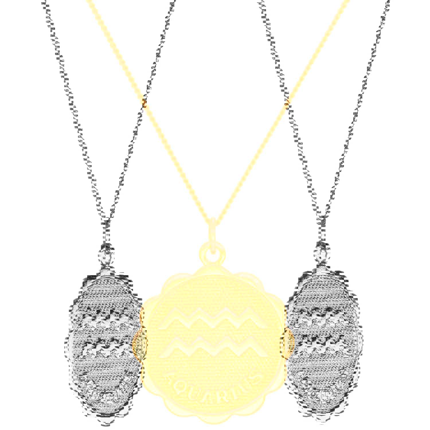 Zodiac Medallion Necklace - 14k Gold Filled with Extra Fine Link Chain