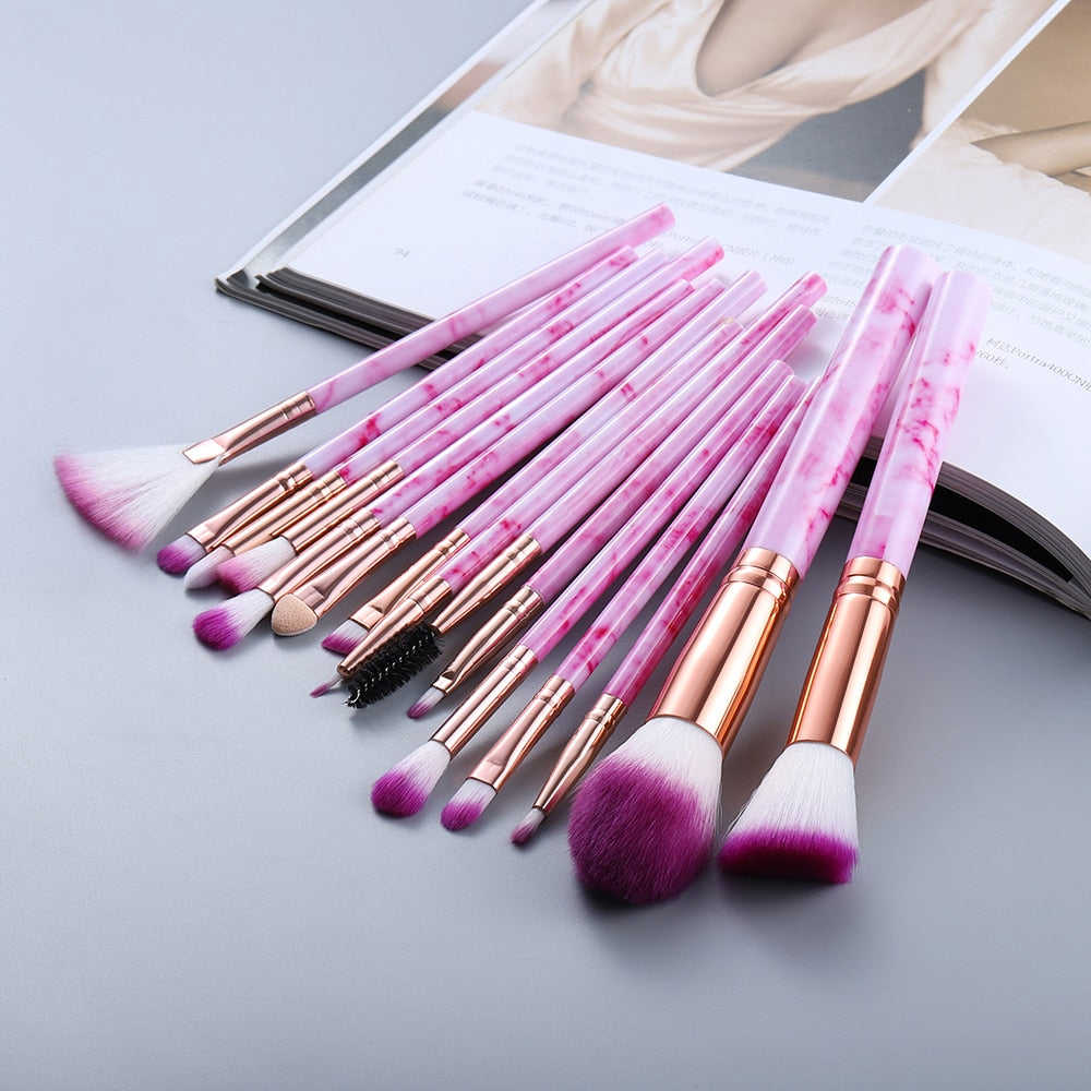 KOSMETYKI 15Pcs Makeup Brushes Set for Foundation, Blush, Eyeshadow & More