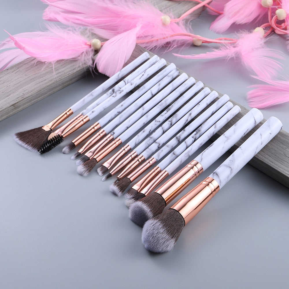 KOSMETYKI 15Pcs Makeup Brushes Set for Foundation, Blush, Eyeshadow & More