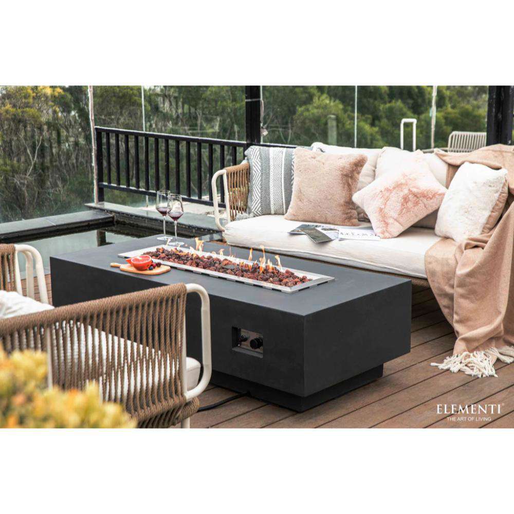 Elementi Granville 62-Inch Light/Dark Gray Rectangular Fire Pit Table