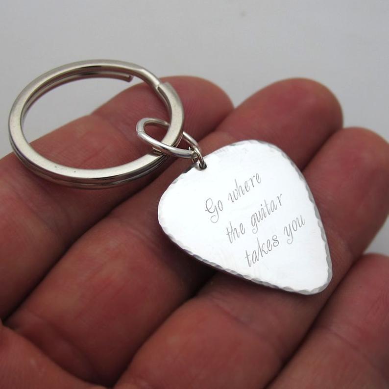 Gold Guitar Pick - Personalized Musician Gift with Custom Engraving