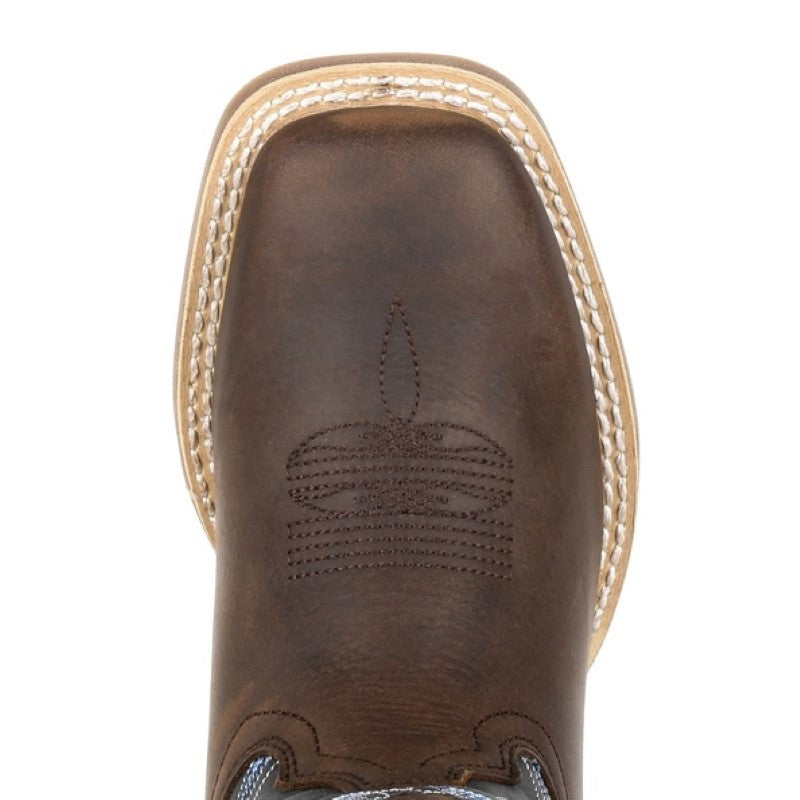 Durango Lil Rebel Pro Little Kids Western Boots - Belgian Brown/Denim Blue
