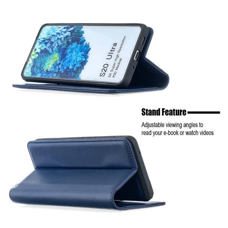 For Samsung Galaxy S20 Ultra 2 in 1 Detachable Magnetic Horizontal Flip Genuine Leather Case with Holder & Card Slots & Wallet (Blue)
