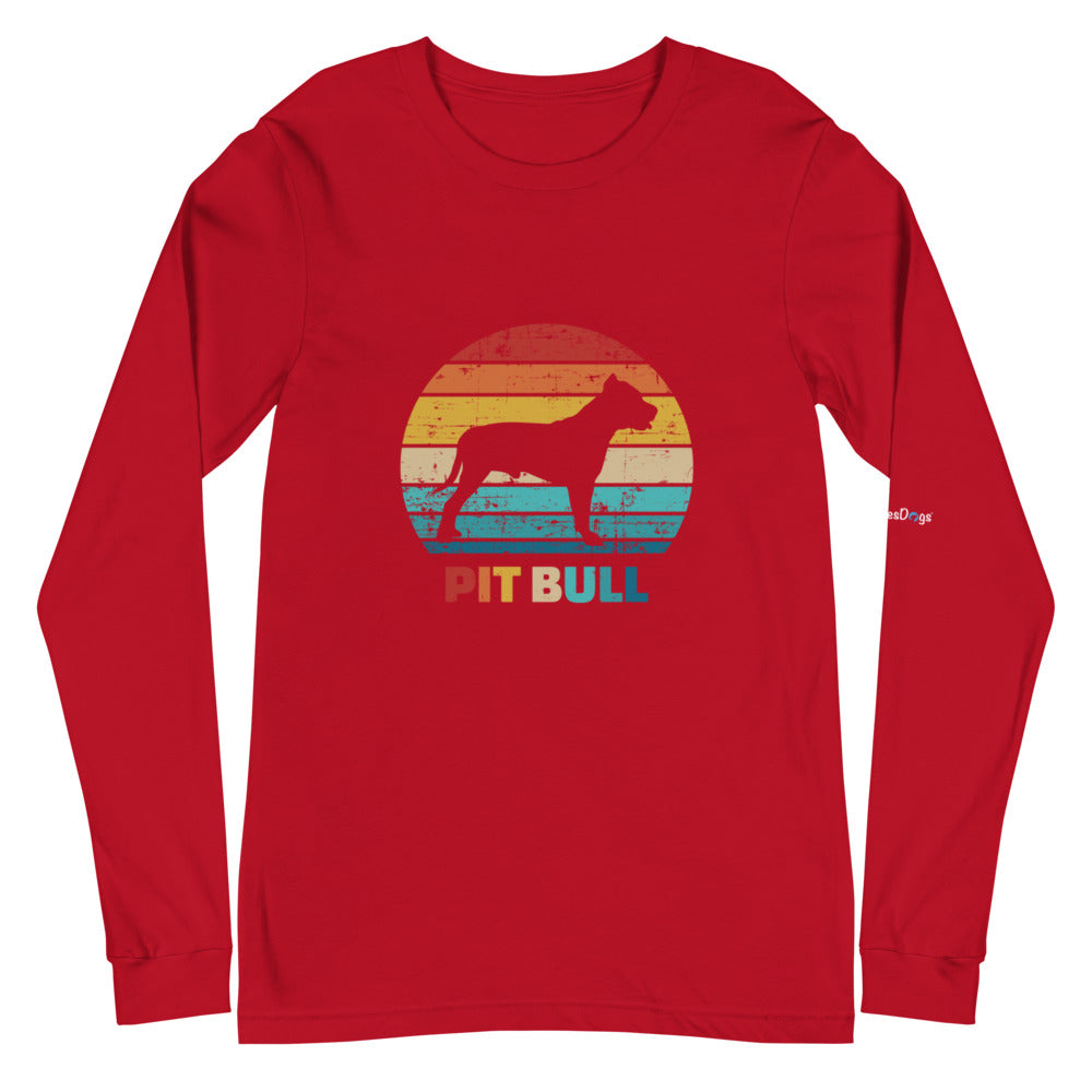 Vintage Pit Bull Long Sleeve Tee - Unisex Soft Cotton Shirt