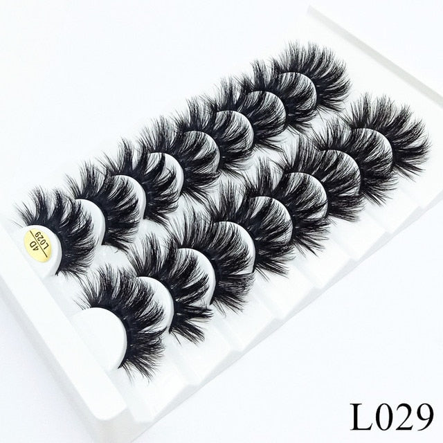 7/8/10 Pairs 3D Mink Lashes - 25mm Dramatic Volume Natural Long Silk Eyelashes
