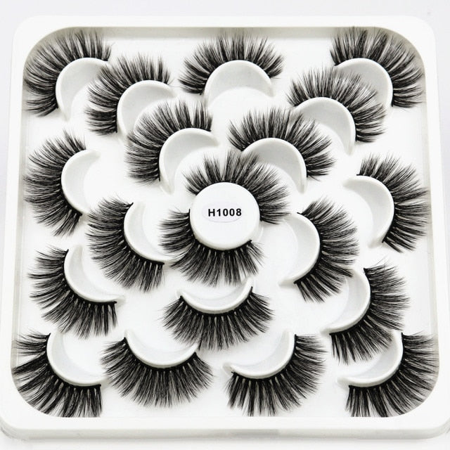7/8/10 Pairs 3D Mink Lashes - 25mm Dramatic Volume Natural Long Silk Eyelashes