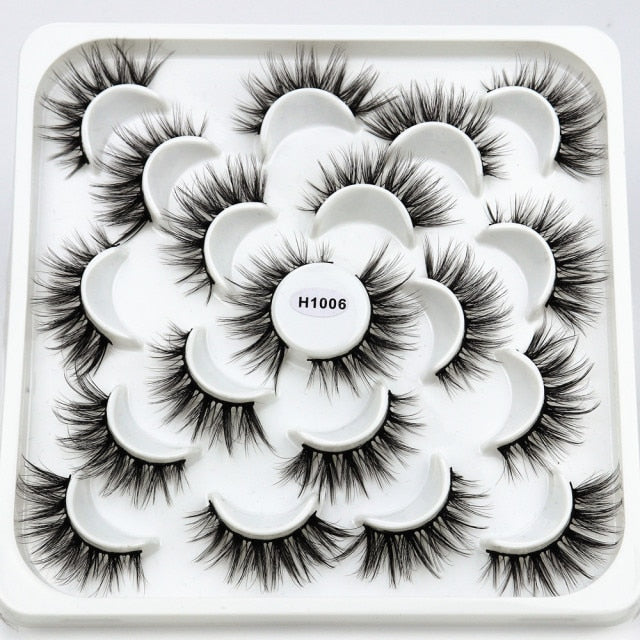 7/8/10 Pairs 3D Mink Lashes - 25mm Dramatic Volume Natural Long Silk Eyelashes