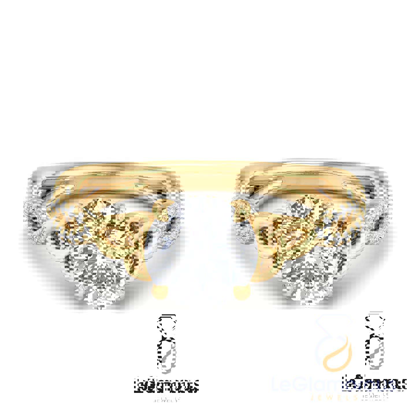 Hidden Halo Round Cut Pave Style Lab Grown Diamond Engagement Ring