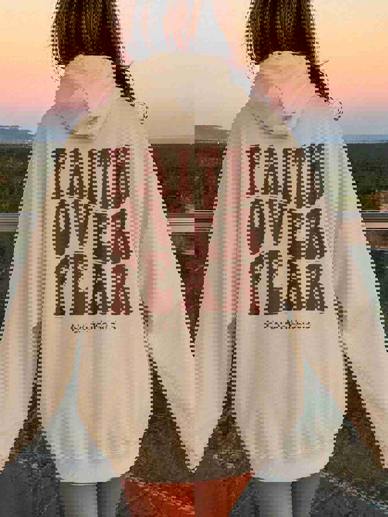 FAITH OVER FEAR Dropped Shoulder Hoodie