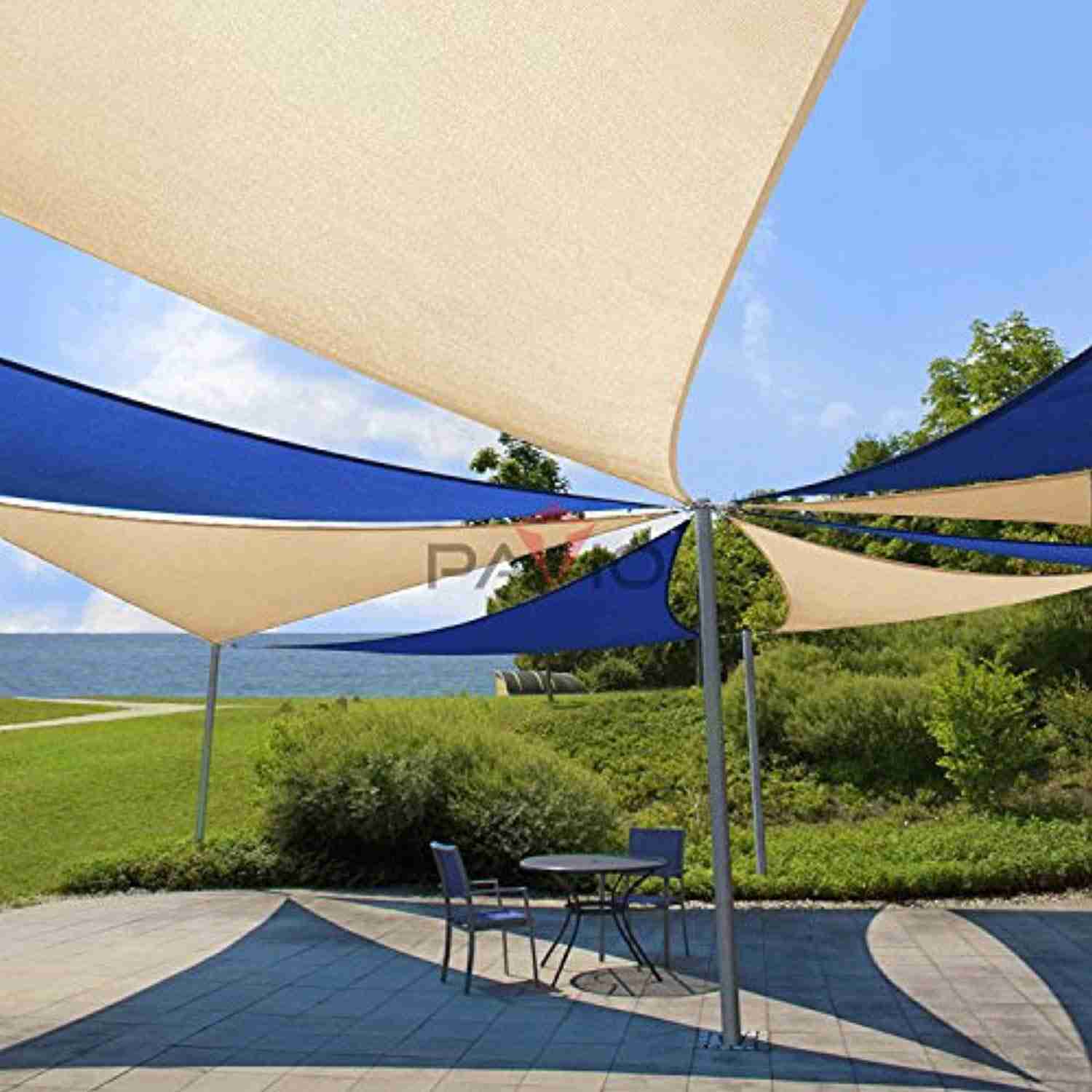 Patio Paradise 20 x 20 x 20 Beige Sun Shade Sail Triangle Canopy