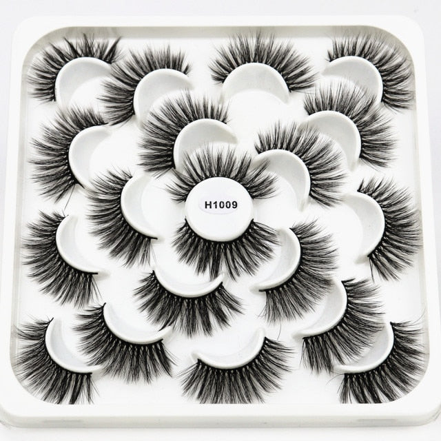 7/8/10 Pairs 3D Mink Lashes - 25mm Dramatic Volume Natural Long Silk Eyelashes