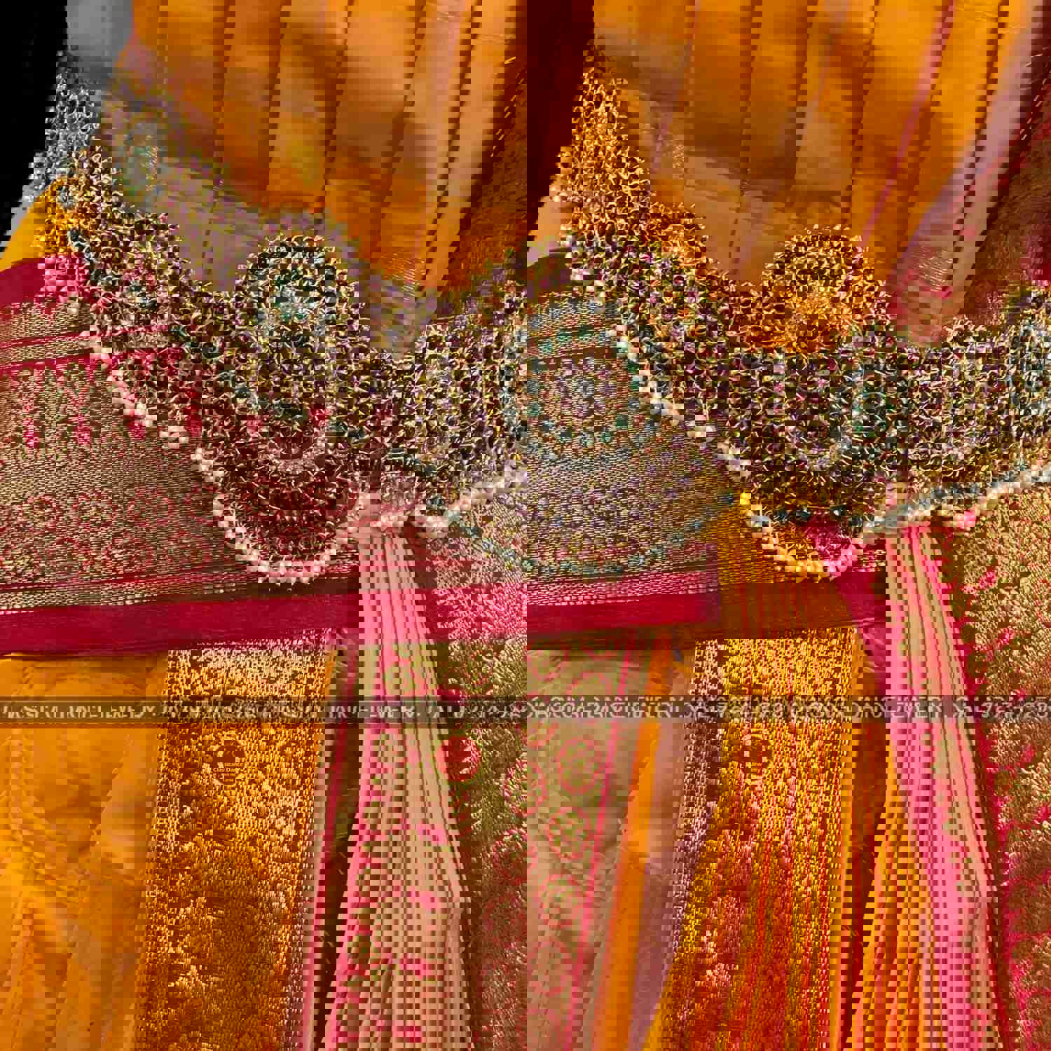 ORANGE YELLOW RED 36 Inch Pant Length Kuchipudi Indian Dance Costume | Art Silk Dharmavaram Benaras Kanchi