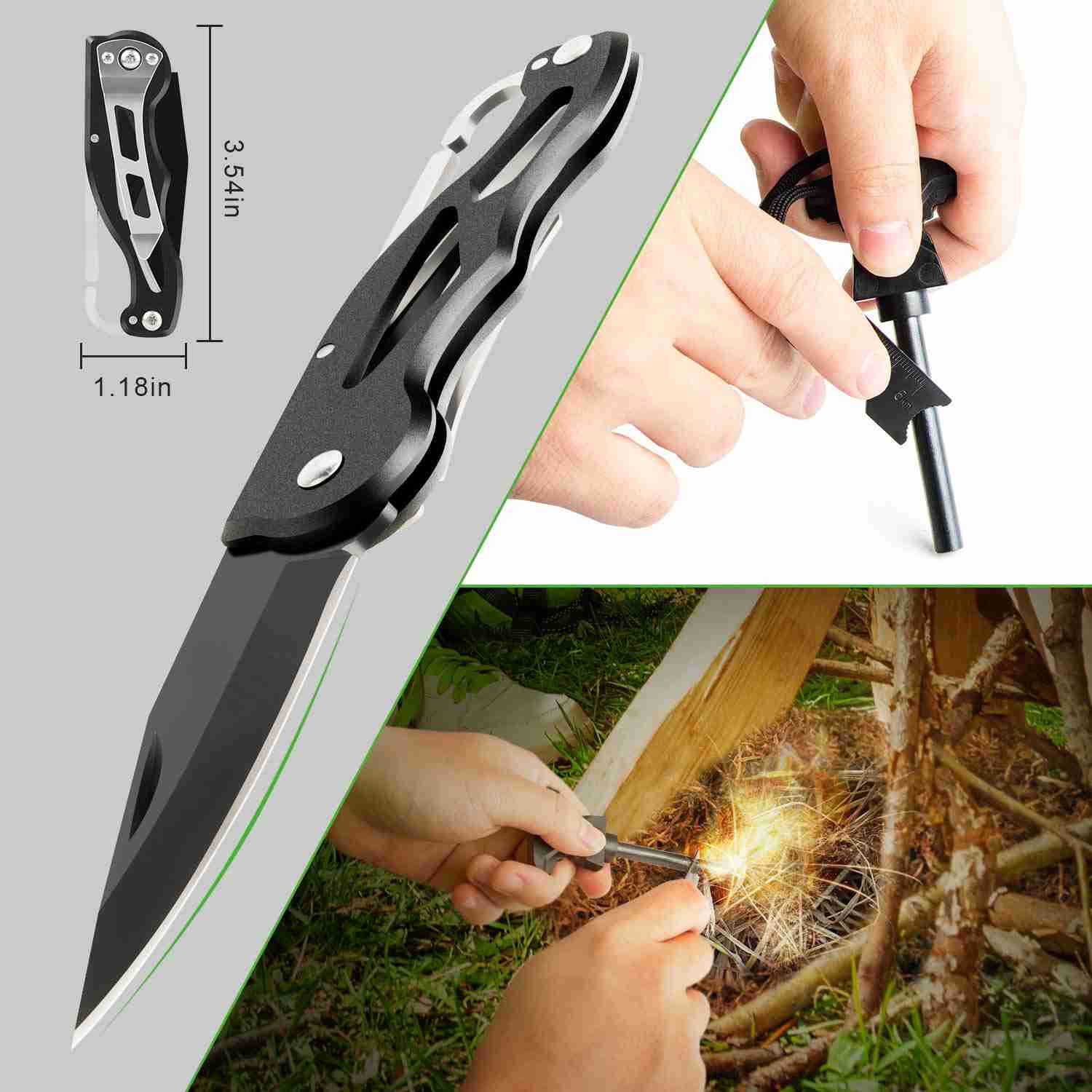 KOSIN 18 in 1 Emergency Survival Kit, Tactical Outdoor Gear for Adventure