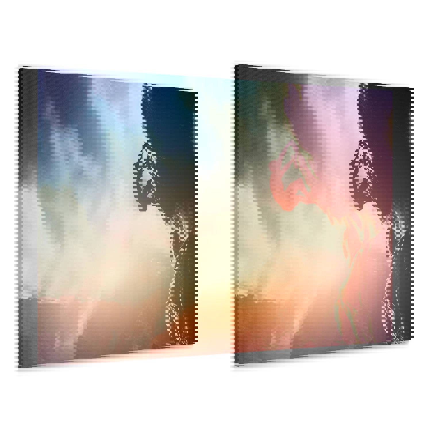 Man Climbing Rock Mountain Nature Wilderness Photography Canvas Wall Art for Home Decor