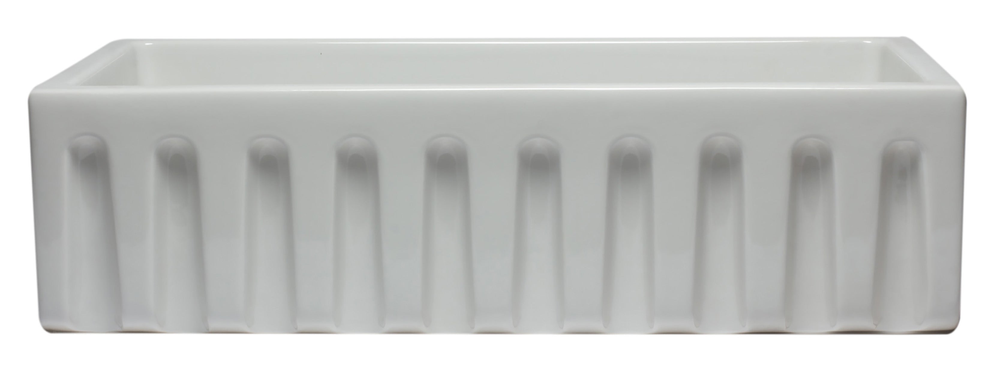 ALFI AB3618HS-W 36 Inch White Reversible Smooth/Fluted Fireclay Farm Sink