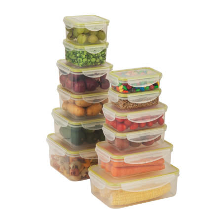 24-Piece Clear Plastic Snap-Lock Food Storage Containers Set