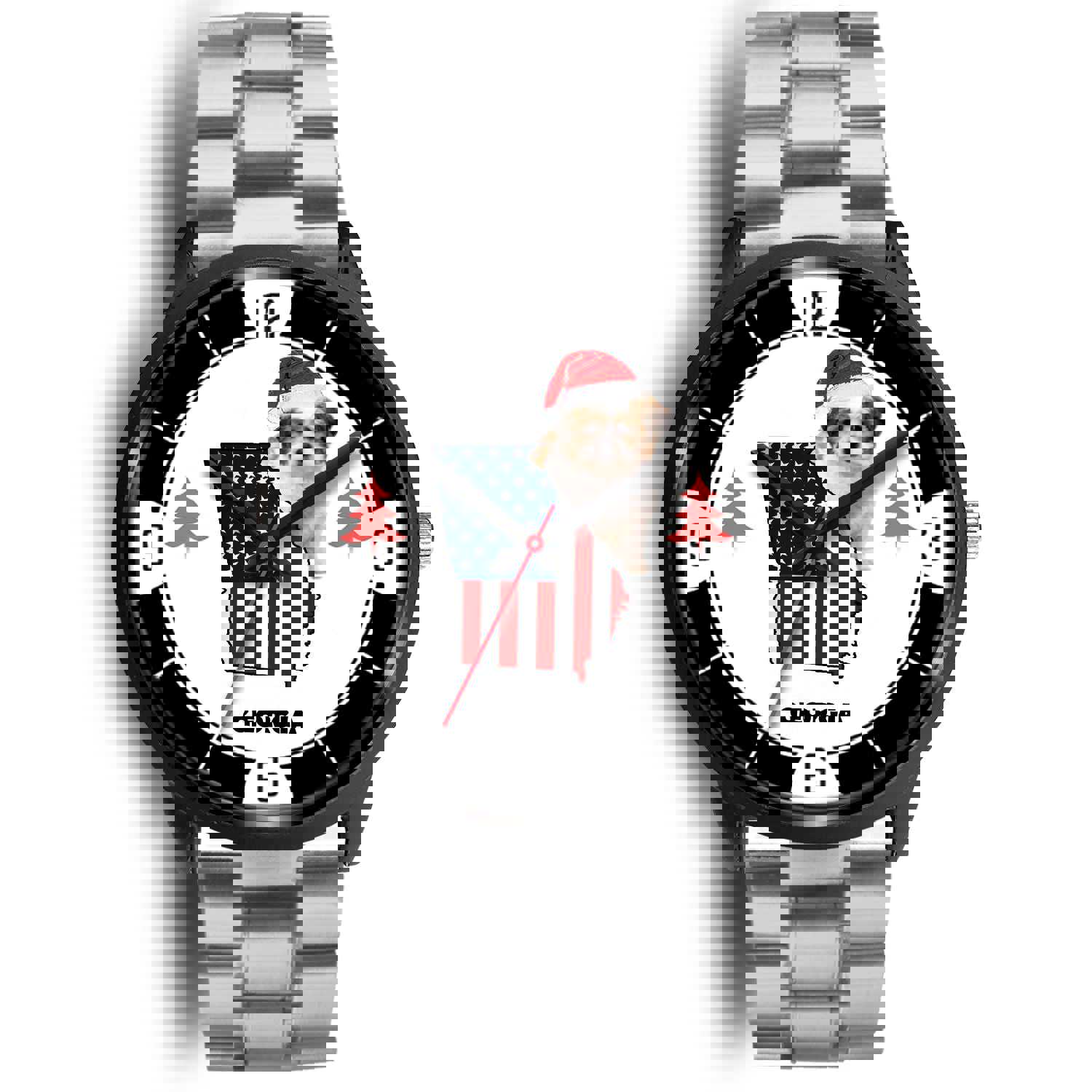 Shih Poo Dog Georgia Christmas Special Wrist Watch