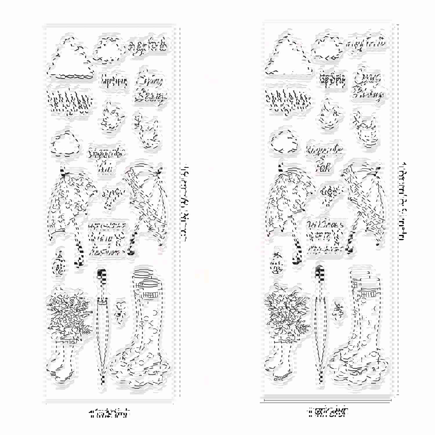 Craspire Rain Boots, Umbrella, Cloud, Raindrops, Bird Clear Silicone Stamp Seal for Card Making and DIY Scrapbooking