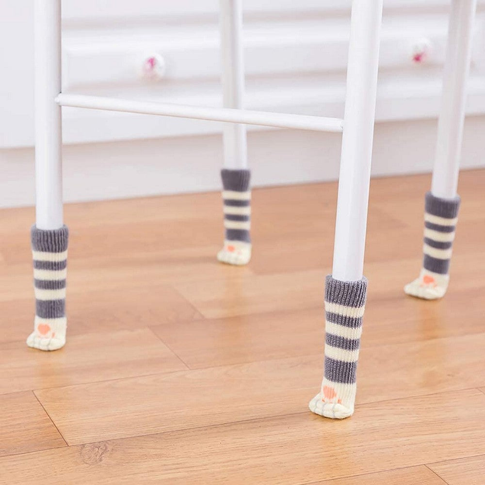 32PCS Cat Paw Design Chair Socks - Furniture Leg Protectors for Cat Lovers