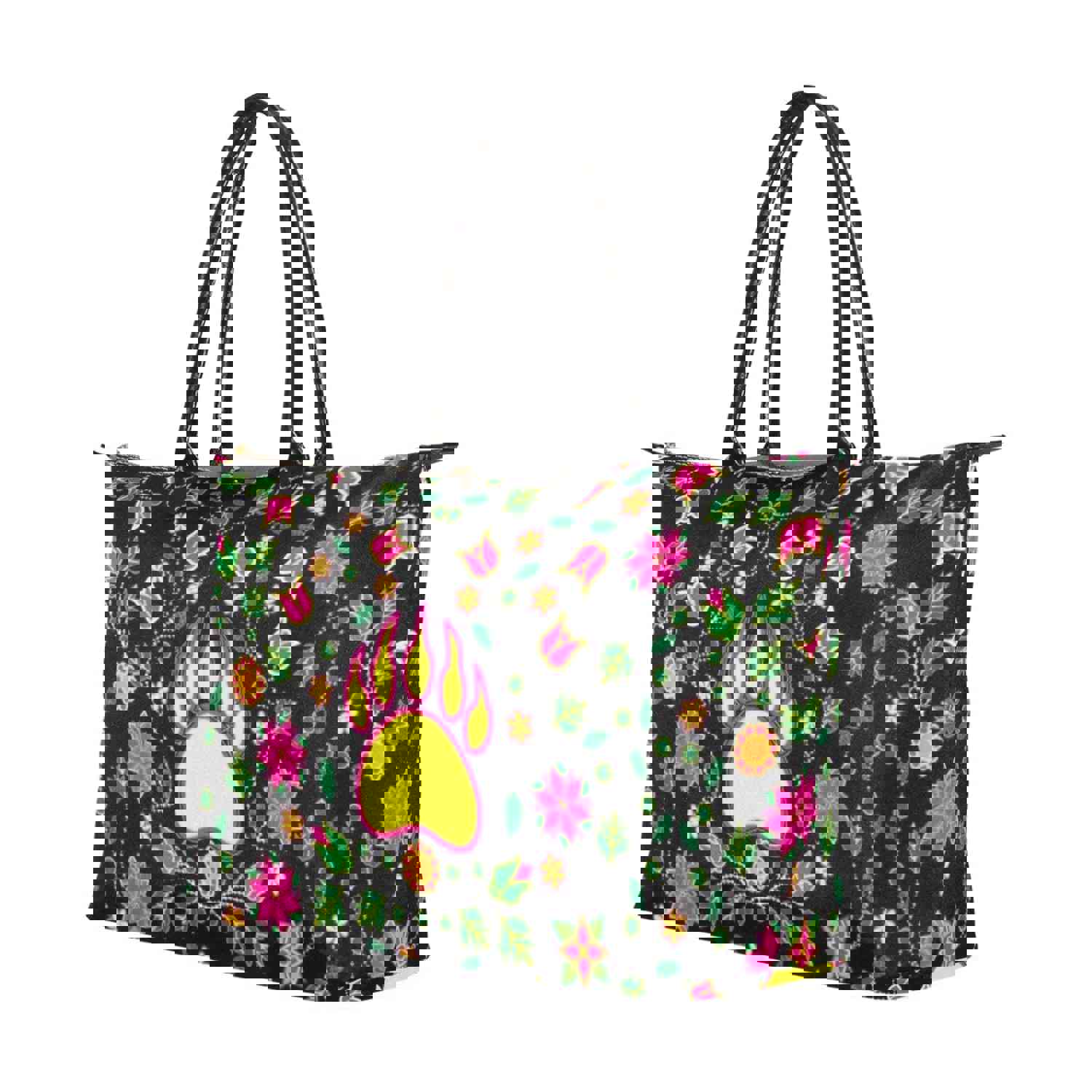 Floral Bearpaw Pink and Yellow Single-Shoulder Lady Handbag