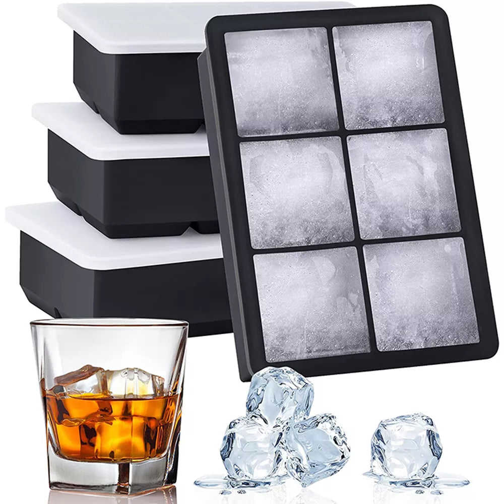 Large Food Grade Silicone Ice Cube Mold for DIY Cocktails, Whiskey, and More