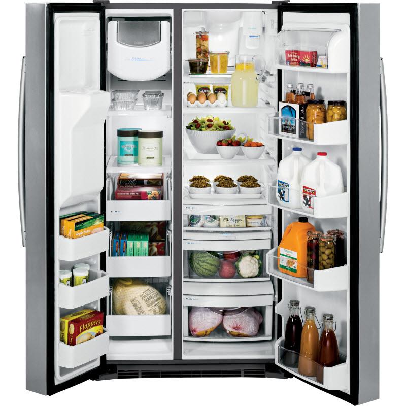 GE Profile 36-inch, 28.4 cu. ft. Side-by-Side Refrigerator with Ice and Water PSS28KSHSS