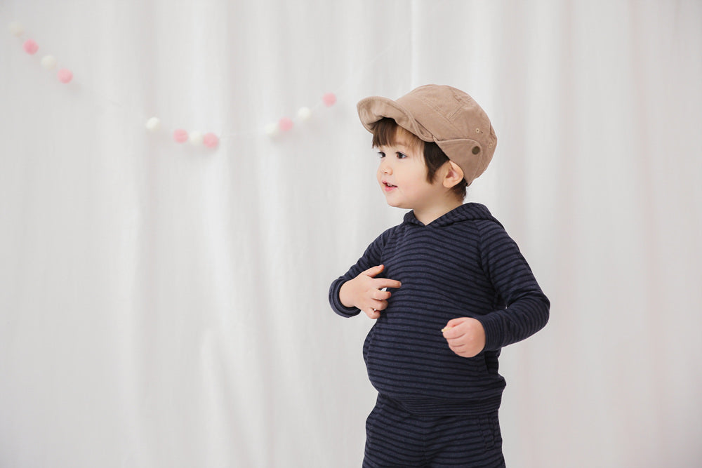 Navy Bold Bengdi Hoodie & Pants Set for Kids