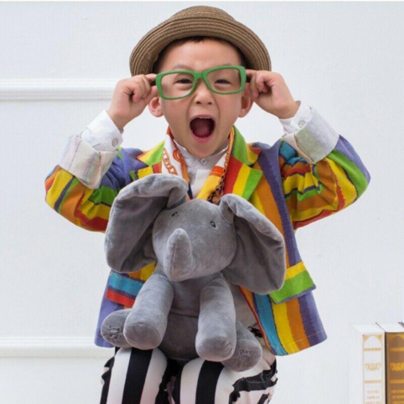 Peek-a-Boo Animated Talking and Singing Plush Elephant Stuffed Doll Toy for Baby
