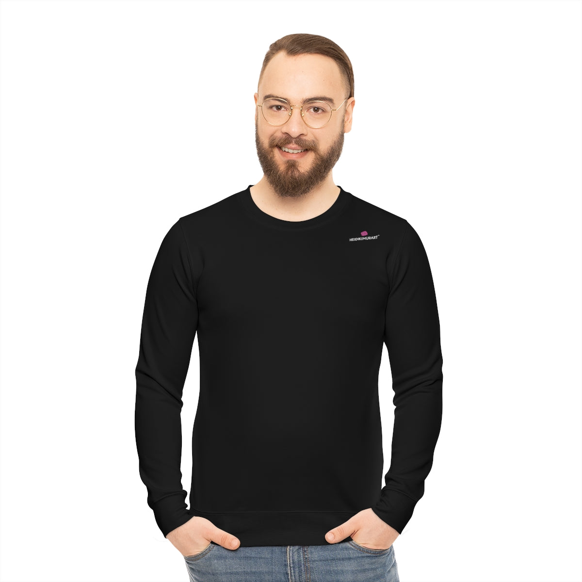 Black Lightweight Men's Sweatshirt - Breathable & Soft