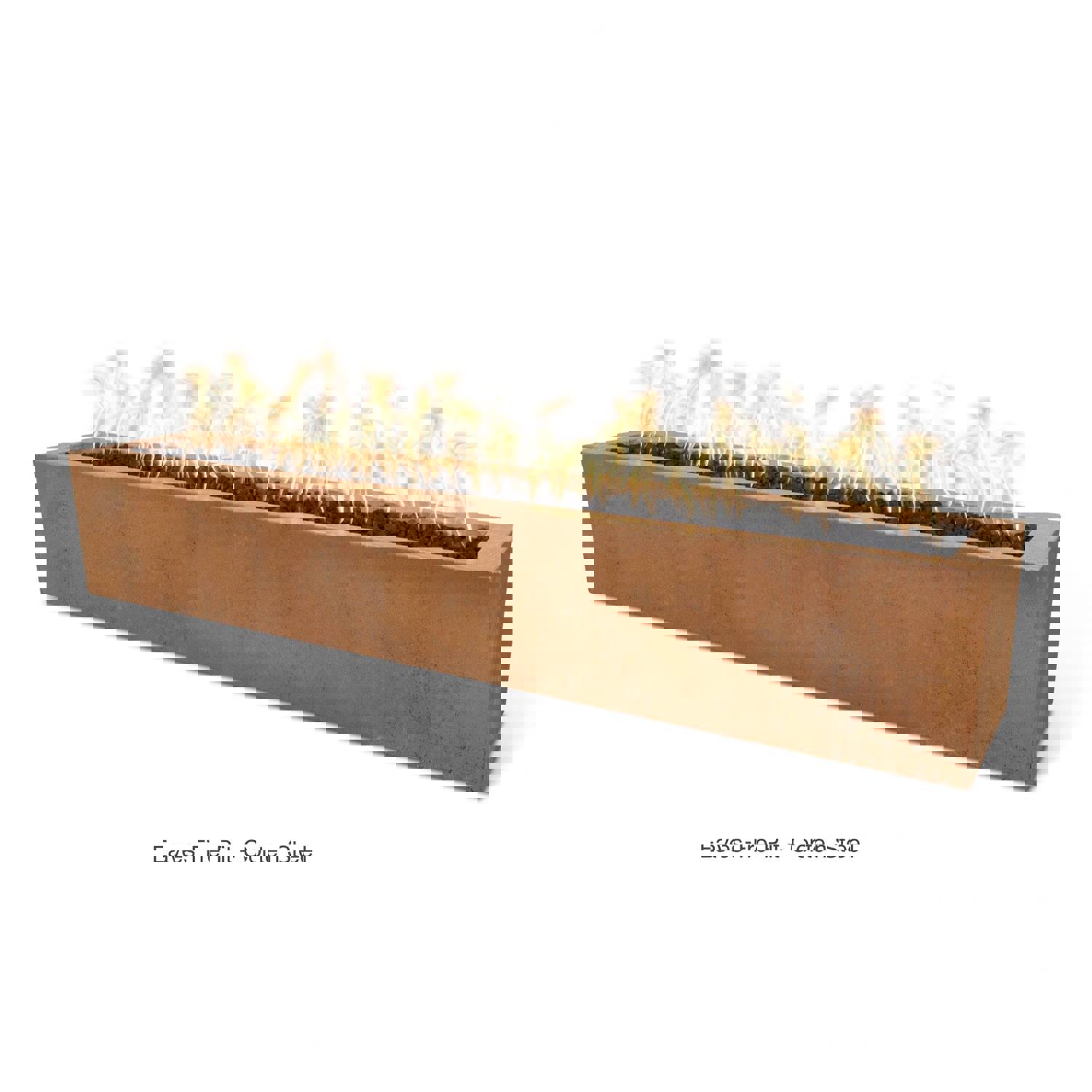 The Outdoor Plus Rectangular Eaves Fire Pit - Metal Collection (48, 60, 72 Inches)