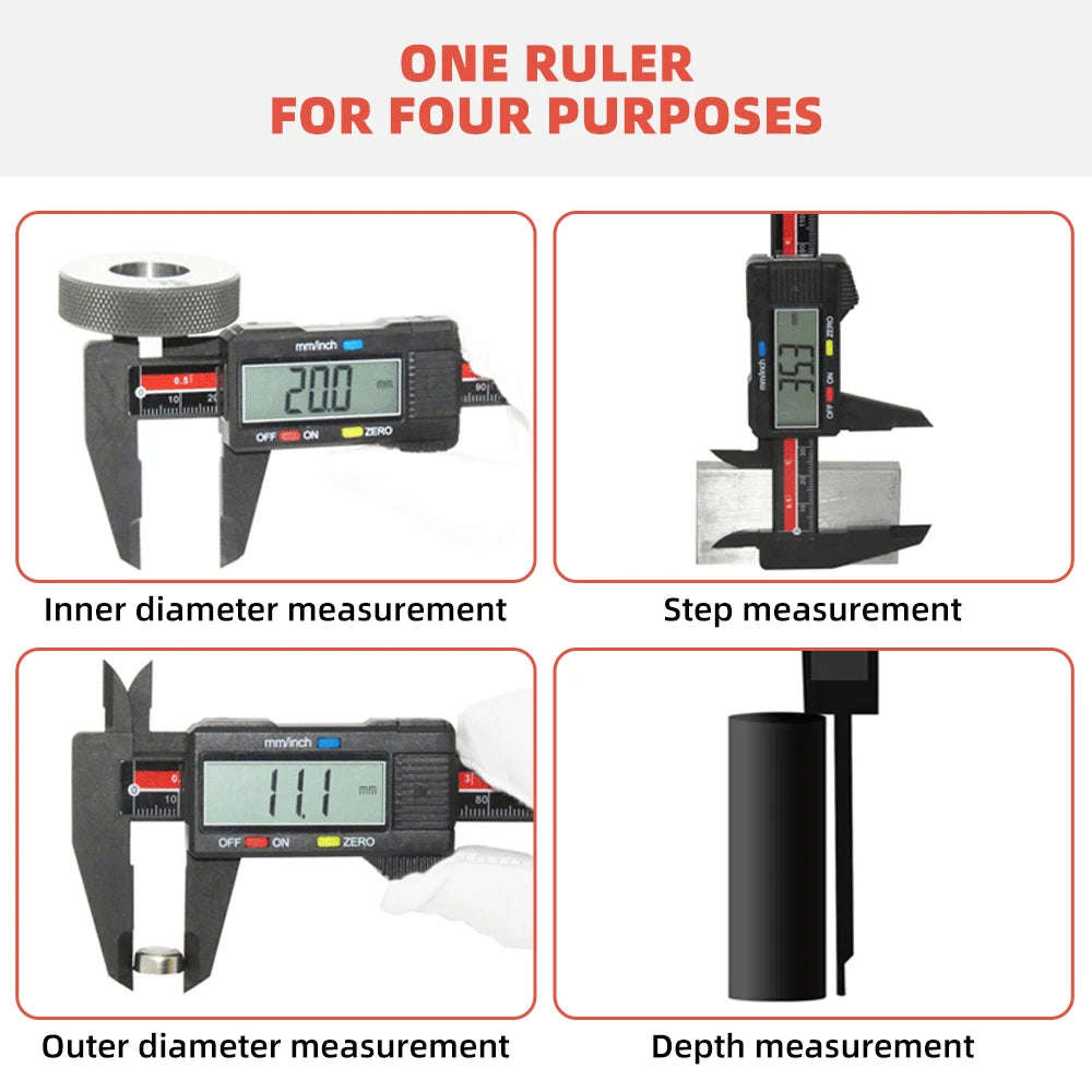 0-150mm 0.1mm Digital Caliper Electronic Vernier Caliper 6 inch Depth Measuring Tools