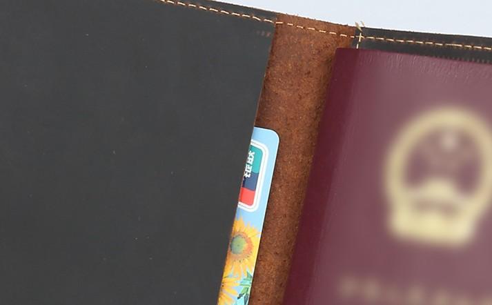 Cool Leather Men's Small Passport Wallet Slim Travel Wallets for Men