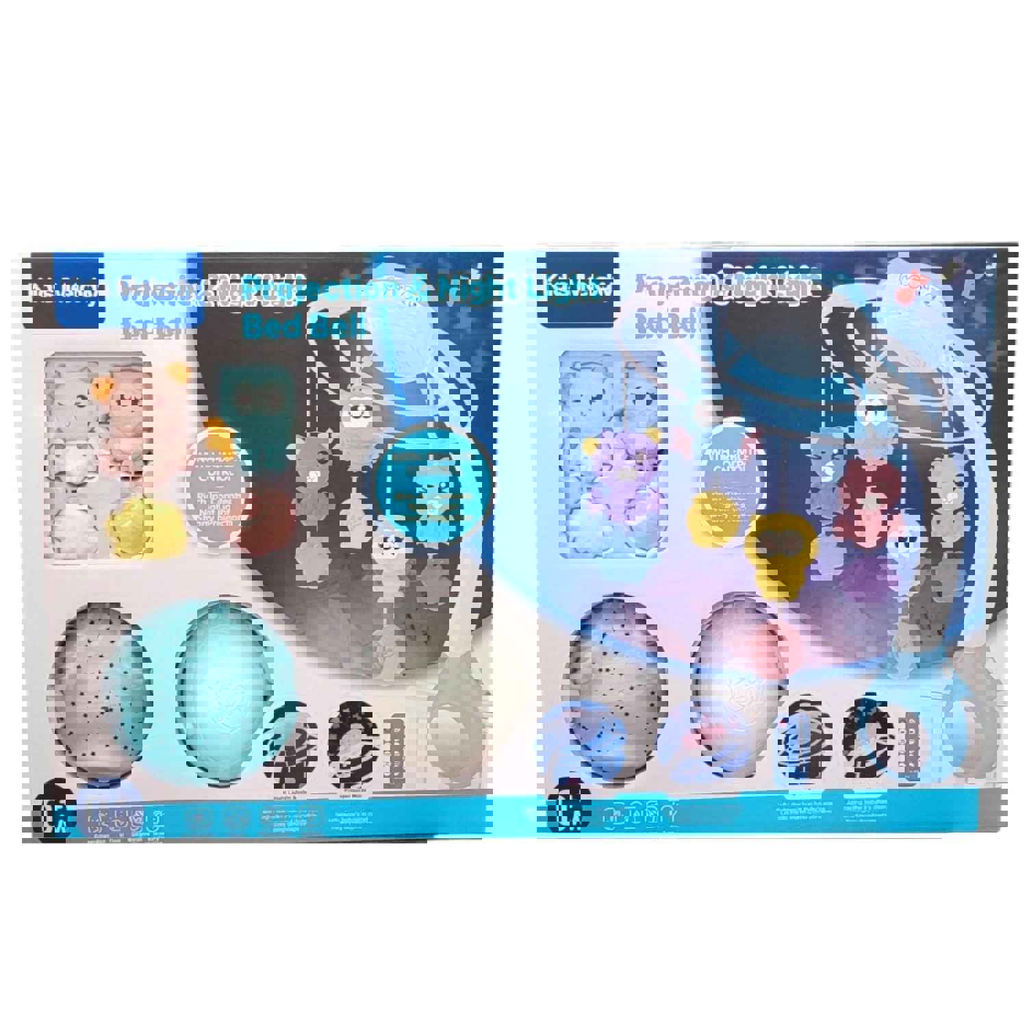 Owl And Bear Baby Infant Crib Toy Mobile Musical Projection and Night Light With Remote Control Blue