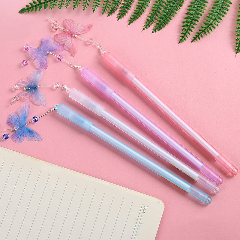 Butterfly Pendant Pen - Cute Detachable Gel Pen Set for Girls