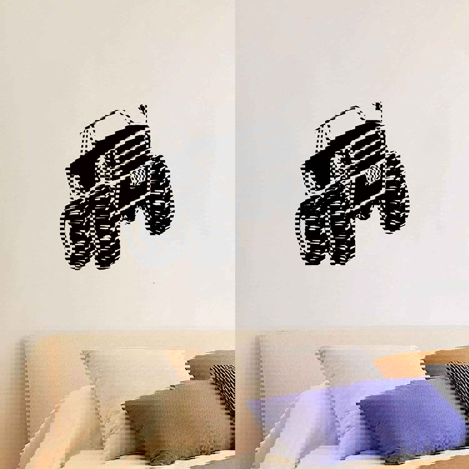 Monster Truck Stunt Wheels Vinyl Wall Sticker Decal