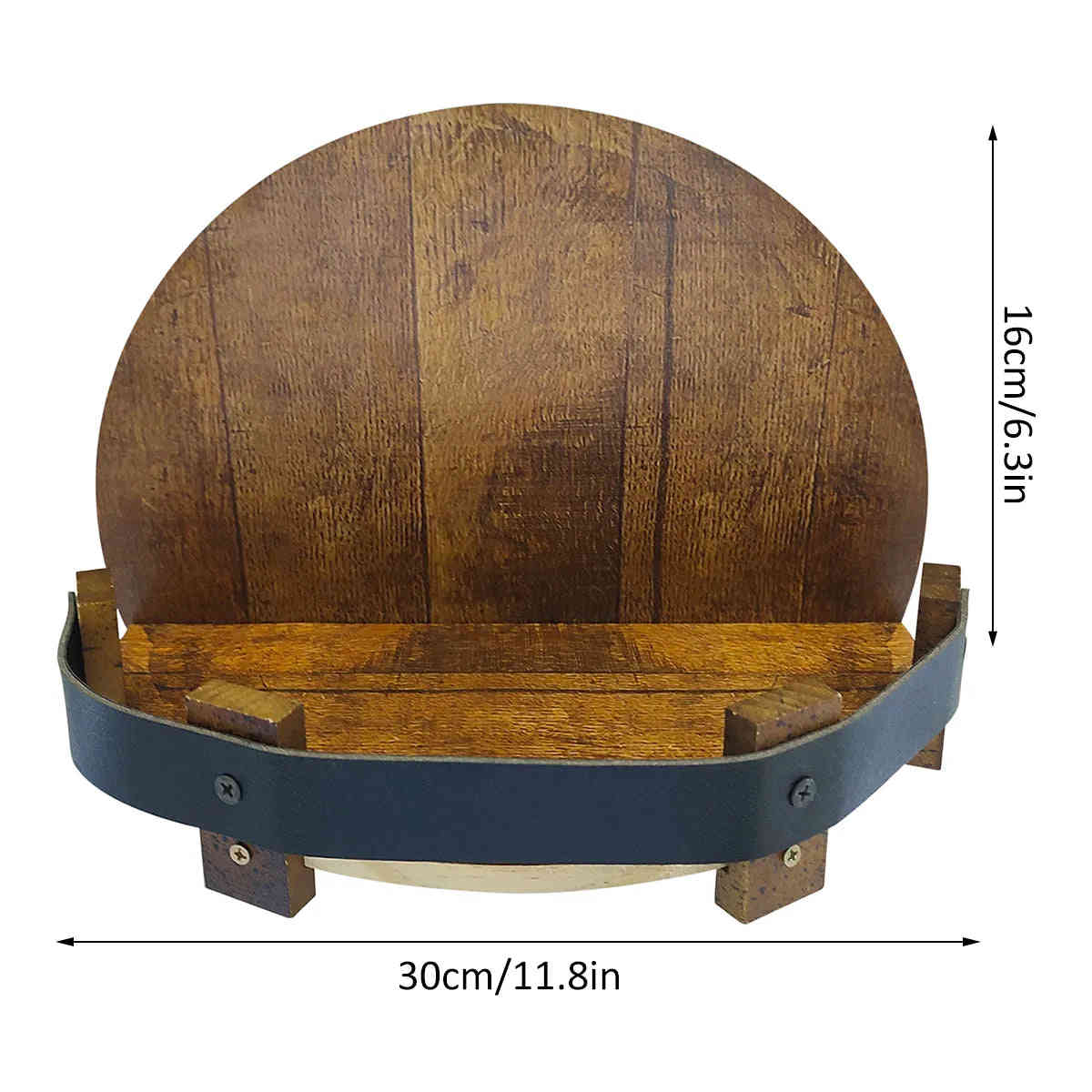 Vintage Wooden Wall Mount Wine Bottle Holder - Whiskey Display Rack for Home Bar